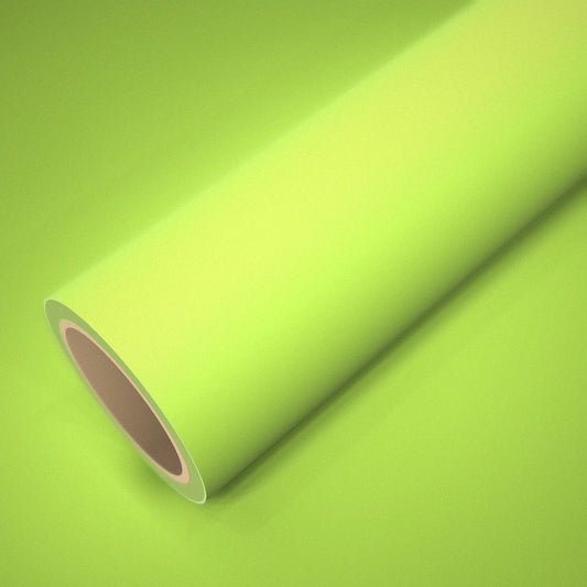 Rolo de vinil ICR® amarelo fluorescente mate sobre uma folha do mesmo vinil